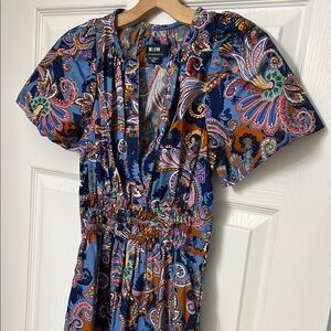 Anthropologie Blue and Orange Wrap Sundress